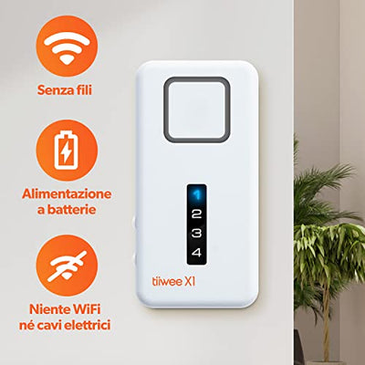 tiiwee Sistema di Allarme per Porte e Finestre - Sistema di Sicurezza con Potente Sirena, 2 Sensori per Porte e Finestre e 2 Telecomandi - Protezione Antieffrazione Casa, Appartamento, Garage