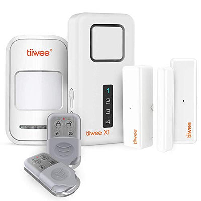 Tiiwee X1-XLPIR Allarme Casa Senza Fili con Sirena X1 da 120 dB, 1 Rilevatore di Movimento, 2 Sensori per Finestre Porta e 2 Telecomandi - kit antifurto - Batterie Incluse –Sicurezza Domestica