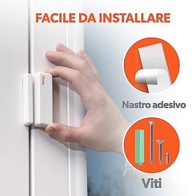 tiiwee A1 Allarme Casa – Sistema di Allarme Senza Fili – Antifurto Casa – Sirena Forte, 2 Sensori per Porte e Finestre, 1 Telecomando – Per Appartamento, Garage, Ufficio