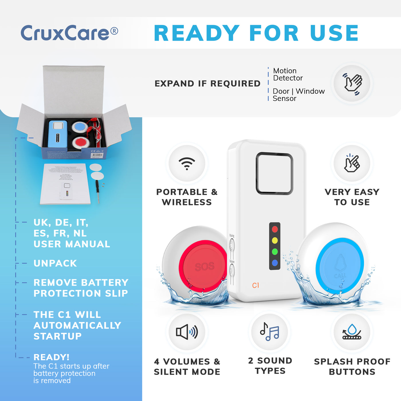 disimballare e utilizzare in pochi minuti