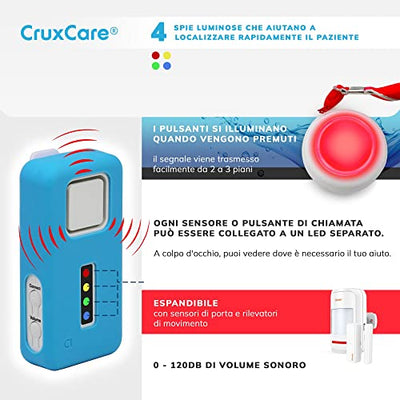 CruxCare C1 Sistema di Chiamata Espandibile per Assistenza Familiare - Adattabile alle tue Esigenze - Facile da Usare